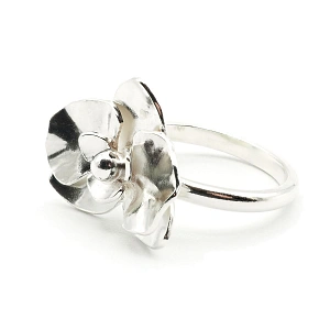 Orchid Flower Ring in 925 Silver