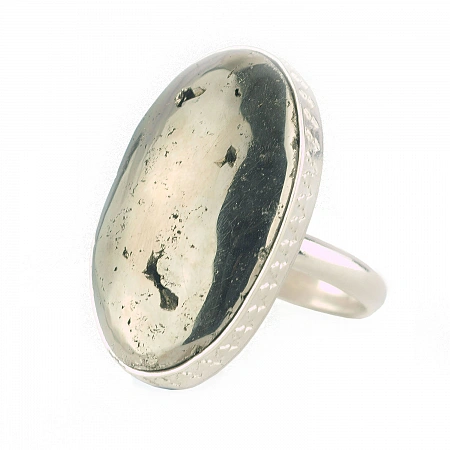Large Pyrite and Sterling Silver Ring