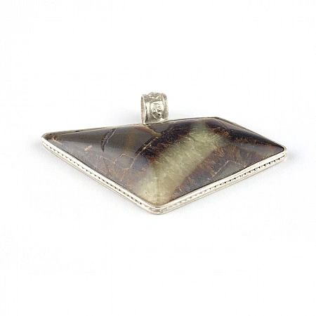 Septarian and Sterling Silver Pendant