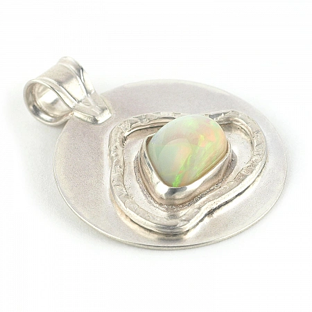 Ethiopian Opal and Sterling Silver Pendant