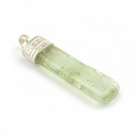 Aquamarine Crystal and Sterling Silver Pendant