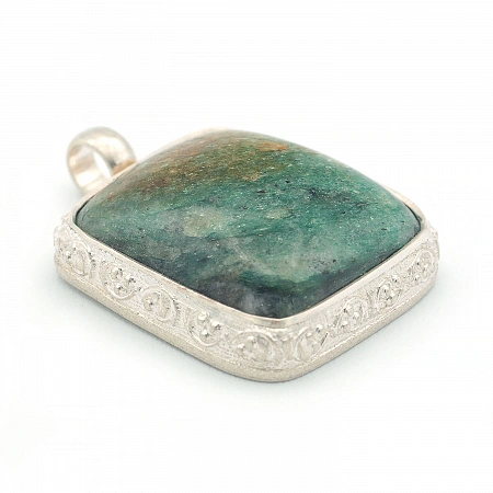 Fuchsite and Sterling Silver Pendant