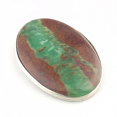 Large Chrysoprase and Sterling Silver Pendant