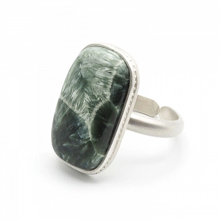 Seraphinite and Sterling Silver 925 Ring
