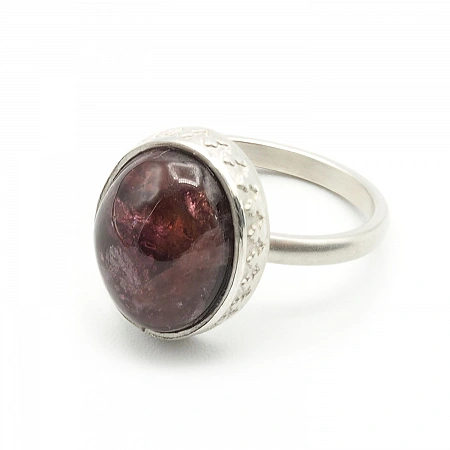 Pink Tourmaline and Sterling Silver 925 Ring