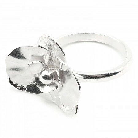 Orchid Flower Ring in 925 Silver
