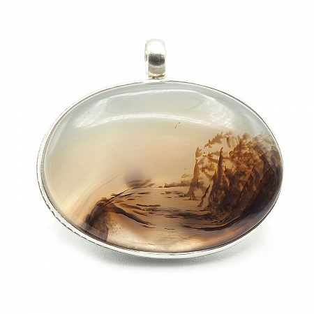 Sterling Silver 925 and Dendritic Agate Pendant