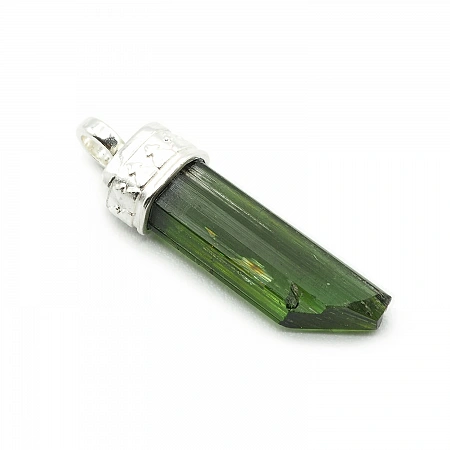 Green Tourmaline and Silver 925 Pendant