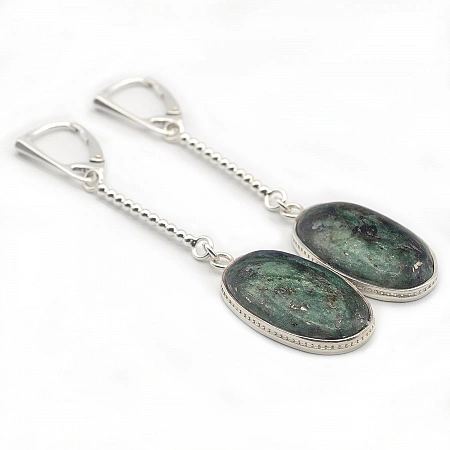 Fuchsite and Silver 925 Earrings