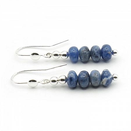 Sodalite and Silver 925 Earrings