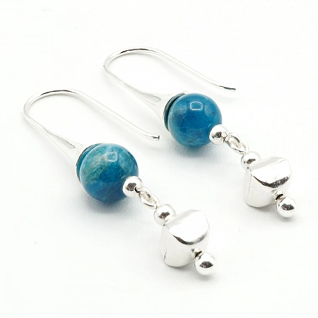 Blue Apatite and 925 Silver Earrings