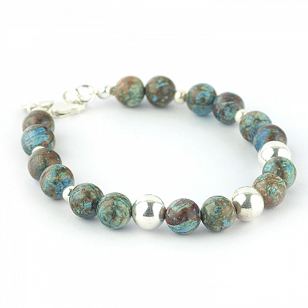 Agate and Sterling Silver 925 Bracelet
