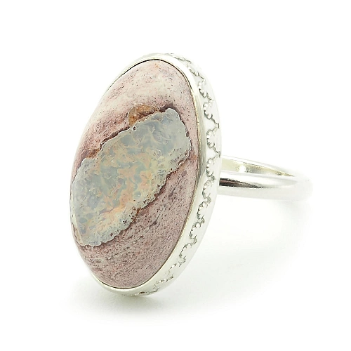 Mexican Matrix Opal and 925 Silver Ring
