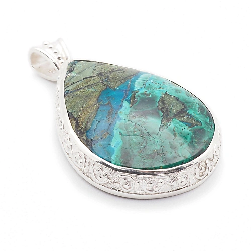 925er Silber und Chrysokoll Anhänger