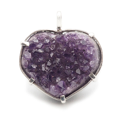 Anhänger mit natürlicher Amethystdruse aus 925er Sterlingsilber