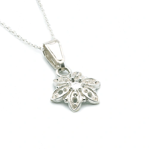 Collar de Cadena con Colgante Flor de Dalia en Plata de ley 925