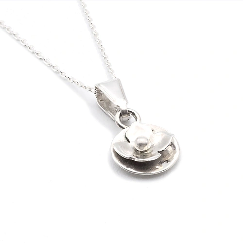 Collar de Cadena con Colgante Flor de Bosque en Plata de ley 925