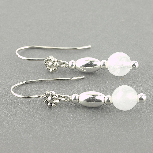 Quartz and Sterling Silver Earrings