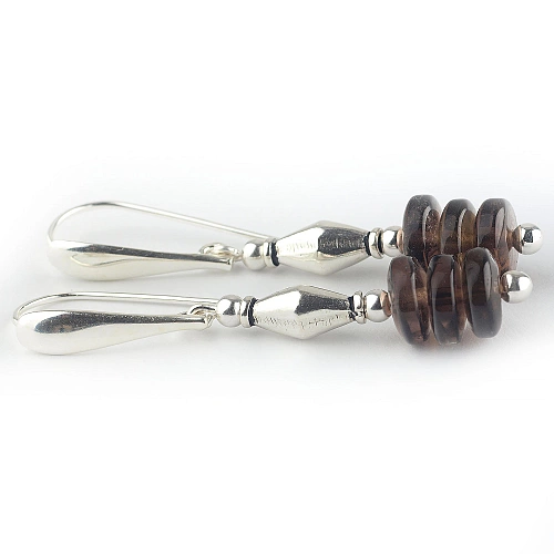 Smoky Quartz Earrings and Sterling Silver