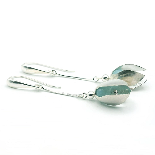 Earrings with Amazonite and Sterling Silver