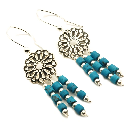 Pendientes de Turquesa y Plata 925
