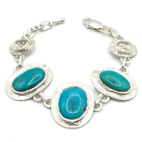 Turquoise and Sterling Silver 925 Bracelet