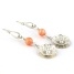Lange Achat Ohrringe orange und 925er Silber