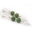 Boucles d'oreilles longes de jade vert serties d’argent