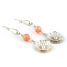 Lange Achat Ohrringe orange und 925er Silber