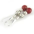 Pendientes de coral rojo y plata de ley