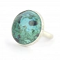 Malachite and solid Sterling Silver Ring round-shaped and green color size P 1
