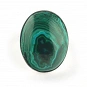 Malachite and solid Sterling Silver Ring oval-shaped and green color adjustable size 2