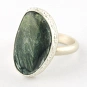 Seraphinite ring set in sterling silver irregular-shape green color and adjustable size 1