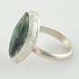Seraphinite ring set in sterling silver irregular-shape green color and adjustable size 2
