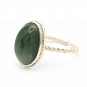 Jade and Sterling Silver Ring Adjustable Size 1