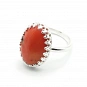 Coral and 925 Silver Ring  1