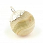 Onyx marble gemstone pendant and sterling silver sphere shaped size 18 mm (0.71 inches) 2