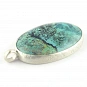 Genuine Chrysocolla Pendant set in solid Sterling Silver oval shape and size of 29x18x7 millimeter (1.14x0.71x0.28 inch) 2