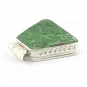 Green uvarovite pendant and sterling silver trapezoid-shaped size 21x26x7 mm (0.83x1.02x0.28\") 1