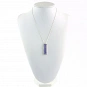 Charoite Pendant set in Sterling Silver rectangular-shaped in purple color and size of 41x13x7 millimeter (1.61x0.51x0.28 inch) 5