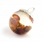 Amber in Resin and Sterling Silver Pendant  5