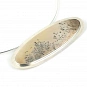 Dendritic Agate Pendant Necklace set in Sterling Silver oval-shaped and brown beige color 2