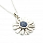 Sterling Silver 925 and Sodalite Chain Necklace with Daisy Flower Pendant 1