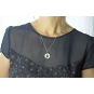Sterling Silver 925 and Sodalite Chain Necklace with Daisy Flower Pendant 4