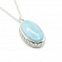 Sterling Silver 925 and Larimar Chain Pendant Necklace 1