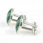 Cufflinks for men\'s shirt with malachite and solid sterling silver round-shaped 4