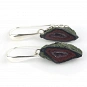 Agate geode earrings and sterling silver in dark red color 42 mm (1.65”) length 3