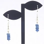 Long Kyanite Drop Earrings and Eterling Silver in denim blue color 52 millimeter (2.05 inch) length 4