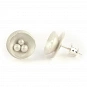 Sterling Silver Stud Earrings button shaped 12 mm (0.47 inches) in diameter 2