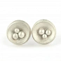 Sterling Silver Stud Earrings button shaped 12 mm (0.47 inches) in diameter 3
